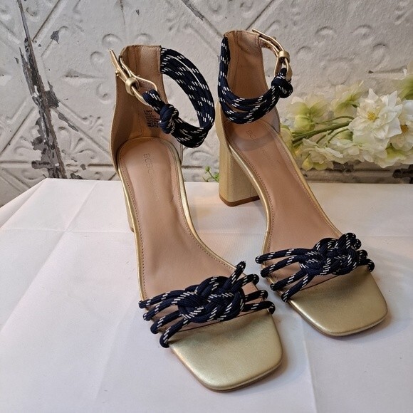 BCBGENERATION TELILA ANKLE STRAP SANDAL IN GOLD SIZE 8.5M - Picture 16 of 16